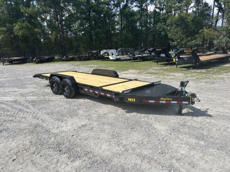 New 2027 Big Tex 14TI Tilt Trailer 7x20 (16ft Deck+4ft Stationary ) 7K Axles, I-Beam Frame, Fork Holders