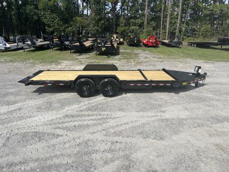 New 2027 Big Tex 14TI Tilt Trailer 7x20 (16ft Deck+4ft Stationary ) 7K Axles, I-Beam Frame, Fork Holders