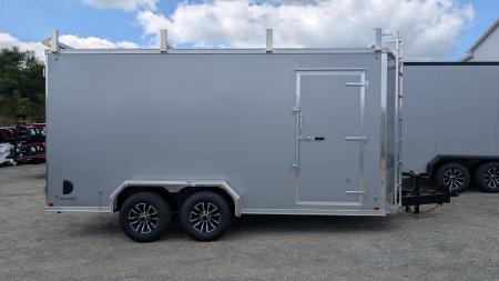 New 2026 BELMONT 7x16 HD V-Nose Contractor Cargo Trailer w/ Barn Doors ( 9990# GVW - POLYCOR EXTERIOR!)