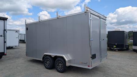 New 2026 BELMONT 7x16 HD V-Nose Contractor Cargo Trailer w/ Barn Doors ( 9990# GVW - POLYCOR EXTERIOR!)