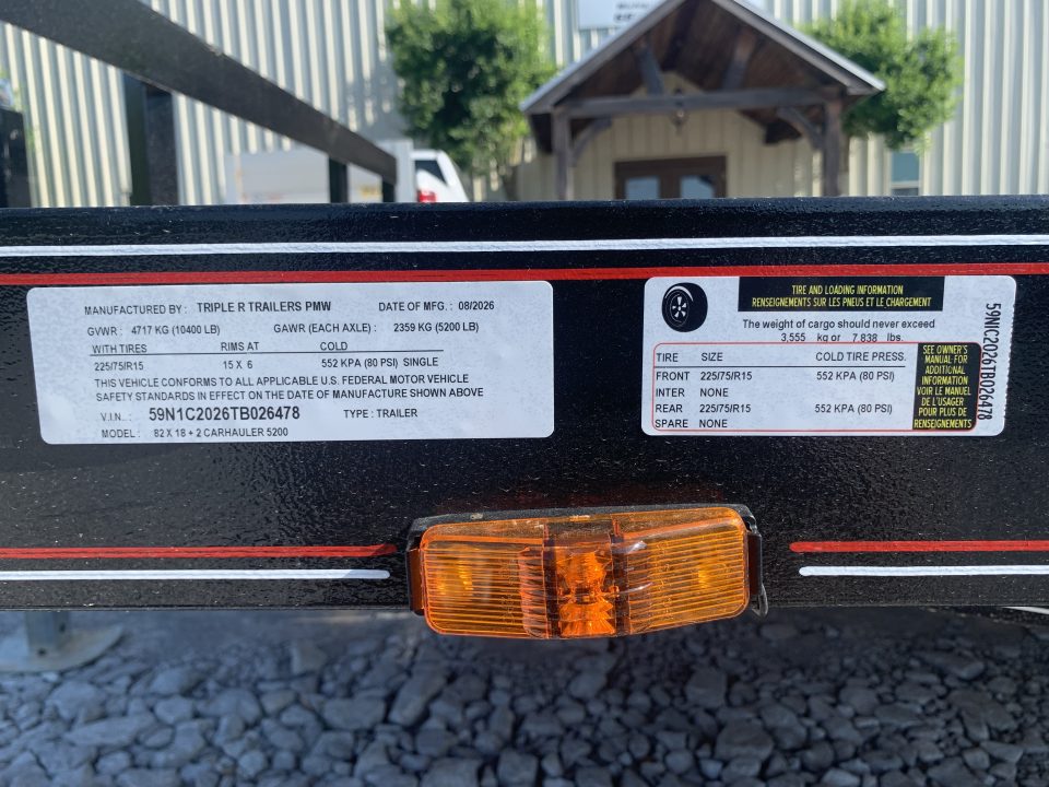 New 2026 Triple R 82X20 CAR HAULER 10K