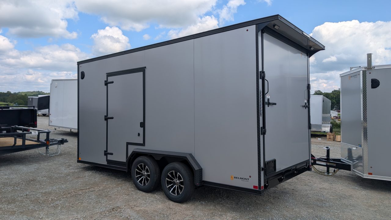 New 2026 BELMONT 7.5 x 16 V-Nose Cargo Trailer w/ Ramp Door (90" INSIDE HEIGHT!!!)
