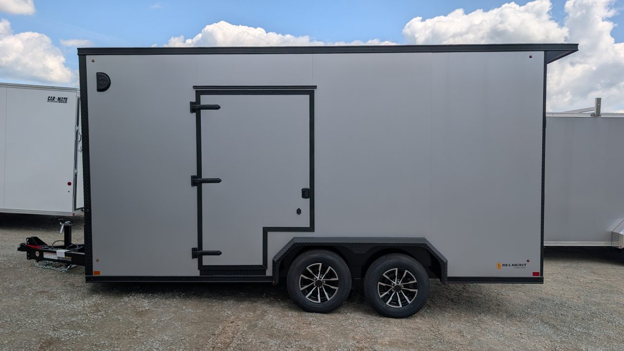 New 2026 BELMONT 7.5 x 16 V-Nose Cargo Trailer w/ Ramp Door (90" INSIDE HEIGHT!!!)