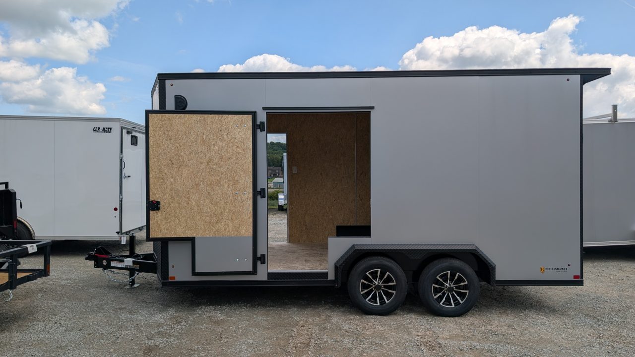 New 2026 BELMONT 7.5 x 16 V-Nose Cargo Trailer w/ Ramp Door (90" INSIDE HEIGHT!!!)