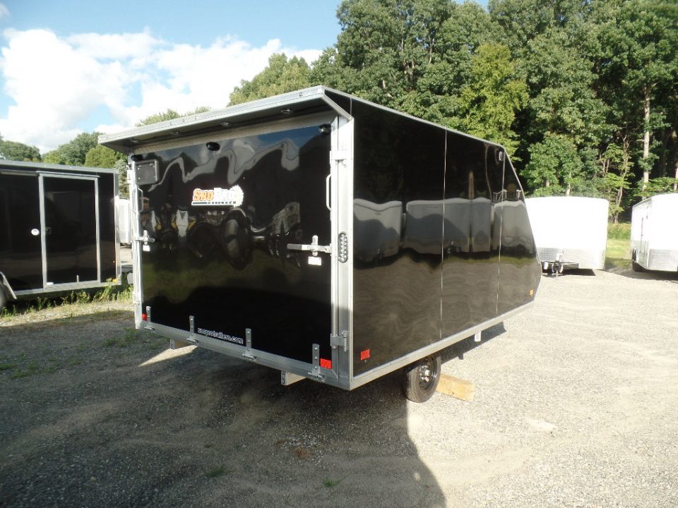 New 2025 ALCOM 2 Place Enclosed Snowmobile Trailer, Aluminum Frame, Galvanized Axle, Ramp, Snowmobile Trailer