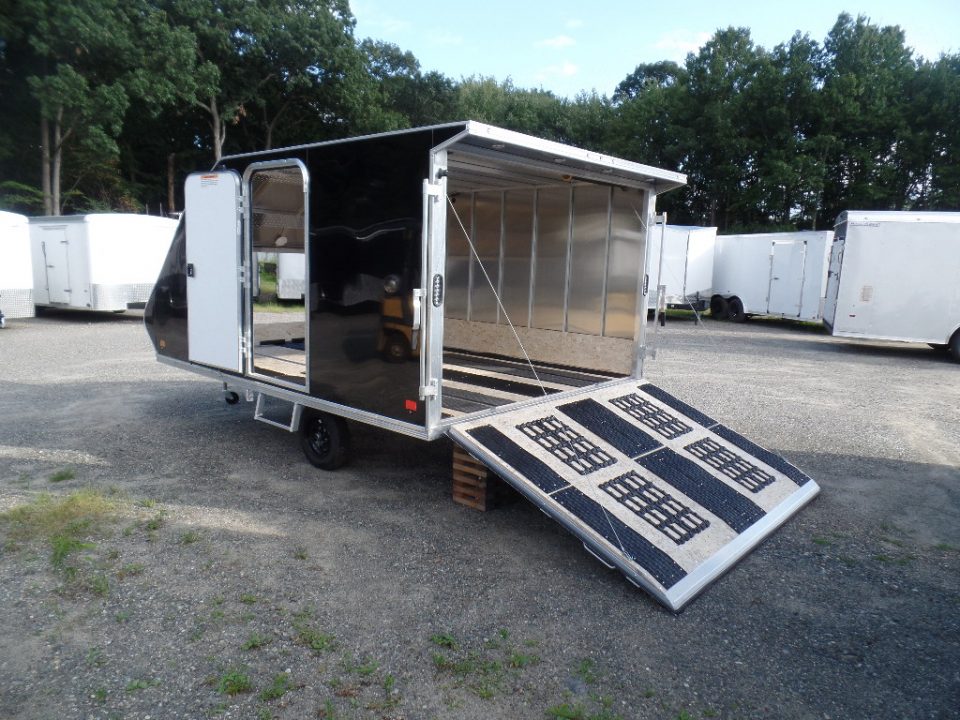 New 2025 ALCOM 2 Place Enclosed Snowmobile Trailer, Aluminum Frame, Galvanized Axle, Ramp, Snowmobile Trailer