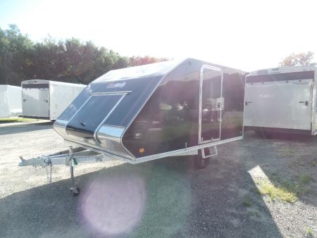 New 2025 ALCOM 2 Place Enclosed Snowmobile Trailer, Aluminum Frame, Galvanized Axle, Ramp, Snowmobile Trailer