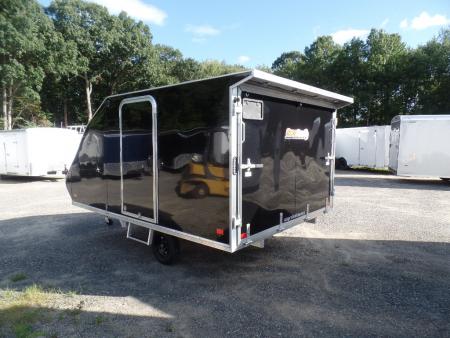 New 2025 ALCOM 2 Place Enclosed Snowmobile Trailer, Aluminum Frame, Galvanized Axle, Ramp, Snowmobile Trailer