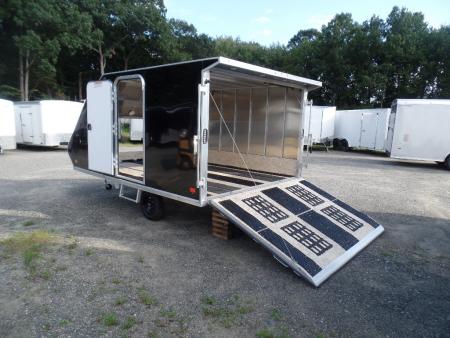 New 2025 ALCOM 2 Place Enclosed Snowmobile Trailer, Aluminum Frame, Galvanized Axle, Ramp, Snowmobile Trailer