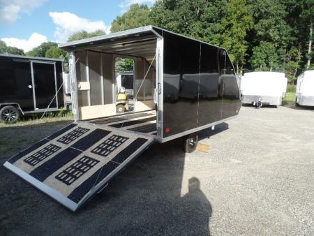 New 2025 ALCOM 2 Place Enclosed Snowmobile Trailer, Aluminum Frame, Galvanized Axle, Ramp, Snowmobile Trailer