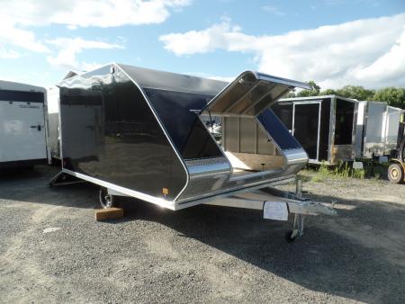 New 2025 ALCOM 2 Place Enclosed Snowmobile Trailer, Aluminum Frame, Galvanized Axle, Ramp, Snowmobile Trailer
