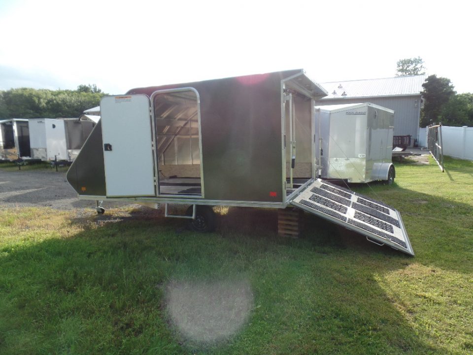 New 2025 ALCOM 2 Place Enclosed Snowmobile Trailer, Aluminum Frame, Galvanized Axle, Ramp, Snowmobile Trailer