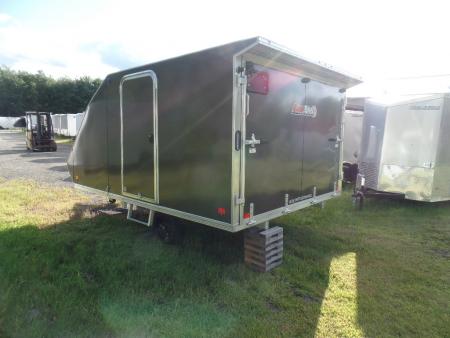 New 2025 ALCOM 2 Place Enclosed Snowmobile Trailer, Aluminum Frame, Galvanized Axle, Ramp, Snowmobile Trailer