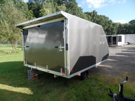 New 2025 ALCOM 2 Place Enclosed Snowmobile Trailer, Aluminum Frame, Galvanized Axle, Ramp, Snowmobile Trailer