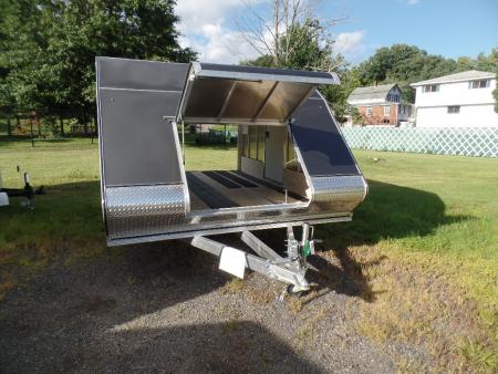 New 2025 ALCOM 2 Place Enclosed Snowmobile Trailer, Aluminum Frame, Galvanized Axle, Ramp, Snowmobile Trailer