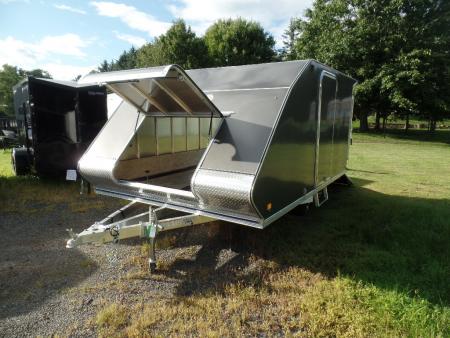 New 2025 ALCOM 2 Place Enclosed Snowmobile Trailer, Aluminum Frame, Galvanized Axle, Ramp, Snowmobile Trailer