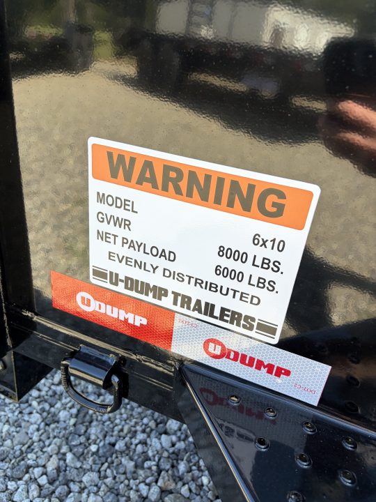 New 2027 U-Dump 6X10 With 31''Sides, Pro-Lite Low-Profile Dump Trailer, 8K GVWR, Tarp & Roller,