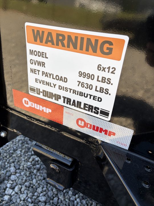 New 2027 U-Dump 6X12 With 31" Sides, Pro-Lite Low-Profile Dump Trailer, 10K GVWR, Tarp & Roller, Slide-Out Ramps