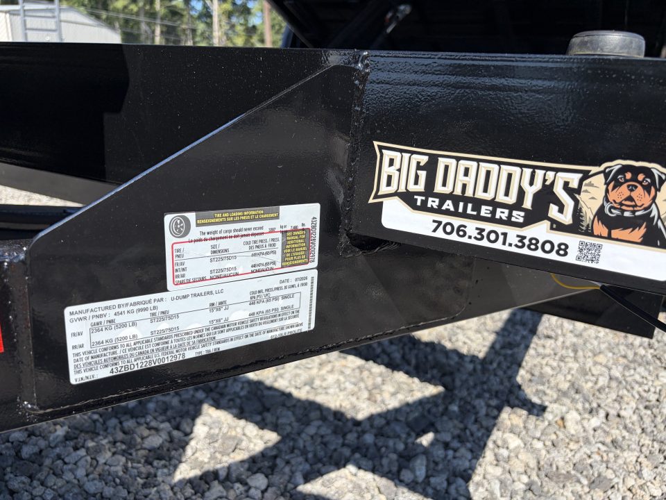 New 2027 U-Dump 6X12 With 31" Sides, Pro-Lite Low-Profile Dump Trailer, 10K GVWR, Tarp & Roller, Slide-Out Ramps