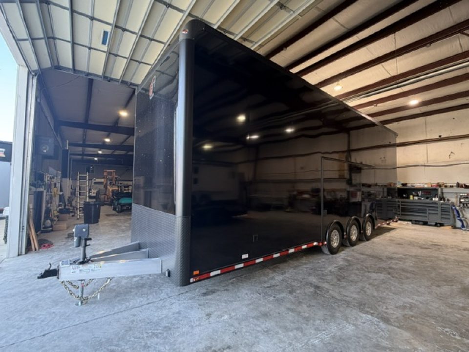 New In-Tech Lite 8.5x32 Stacker Race Trailer-21K - Black W/ Black Trim, RS Cabinets, Tool Drawers, WWC, HD Rear Ramp Door, etc.