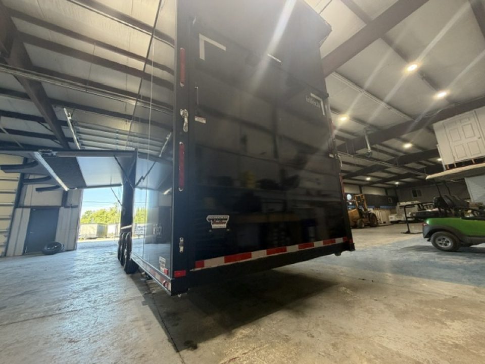 New In-Tech Lite 8.5x32 Stacker Race Trailer-21K - Black W/ Black Trim, RS Cabinets, Tool Drawers, WWC, HD Rear Ramp Door, etc.