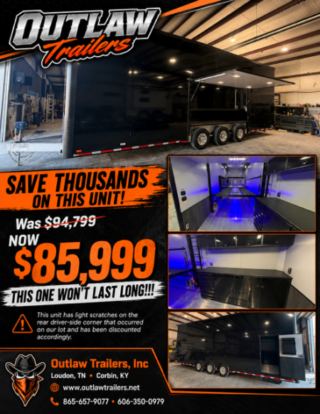 New In-Tech Lite 8.5x32 Stacker Race Trailer-21K - Black W/ Black Trim, RS Cabinets, Tool Drawers, WWC, HD Rear Ramp Door, etc.