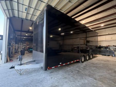 New In-Tech Lite 8.5x32 Stacker Race Trailer-21K - Black W/ Black Trim, RS Cabinets, Tool Drawers, WWC, HD Rear Ramp Door, etc.