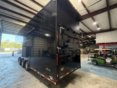 New In-Tech Lite 8.5x32 Stacker Race Trailer-21K - Black W/ Black Trim, RS Cabinets, Tool Drawers, WWC, HD Rear Ramp Door, etc.