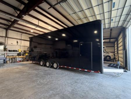 New In-Tech Lite 8.5x32 Stacker Race Trailer-21K - Black W/ Black Trim, RS Cabinets, Tool Drawers, WWC, HD Rear Ramp Door, etc.