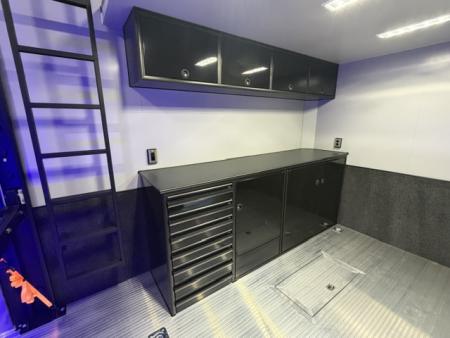 New In-Tech Lite 8.5x32 Stacker Race Trailer-21K - Black W/ Black Trim, RS Cabinets, Tool Drawers, WWC, HD Rear Ramp Door, etc.