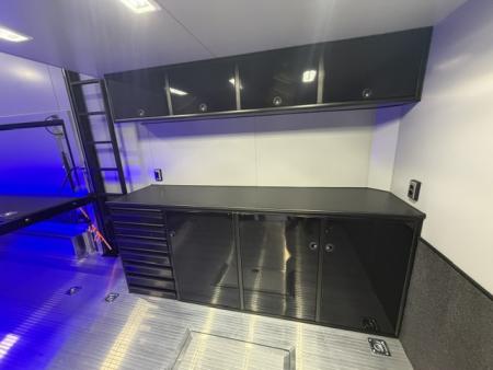 New In-Tech Lite 8.5x32 Stacker Race Trailer-21K - Black W/ Black Trim, RS Cabinets, Tool Drawers, WWC, HD Rear Ramp Door, etc.