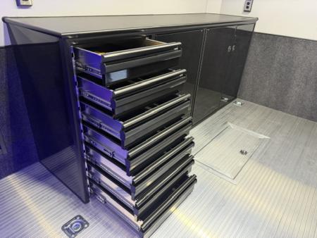 New In-Tech Lite 8.5x32 Stacker Race Trailer-21K - Black W/ Black Trim, RS Cabinets, Tool Drawers, WWC, HD Rear Ramp Door, etc.