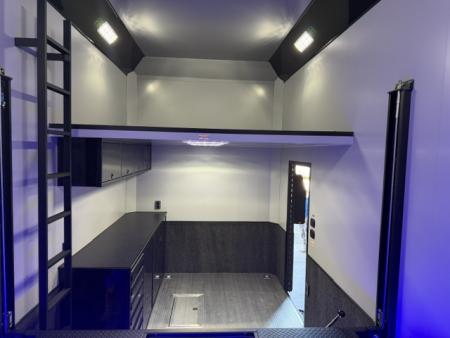 New In-Tech Lite 8.5x32 Stacker Race Trailer-21K - Black W/ Black Trim, RS Cabinets, Tool Drawers, WWC, HD Rear Ramp Door, etc.
