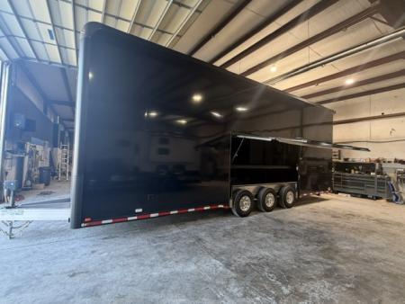 New In-Tech Lite 8.5x32 Stacker Race Trailer-21K - Black W/ Black Trim, RS Cabinets, Tool Drawers, WWC, HD Rear Ramp Door, etc.