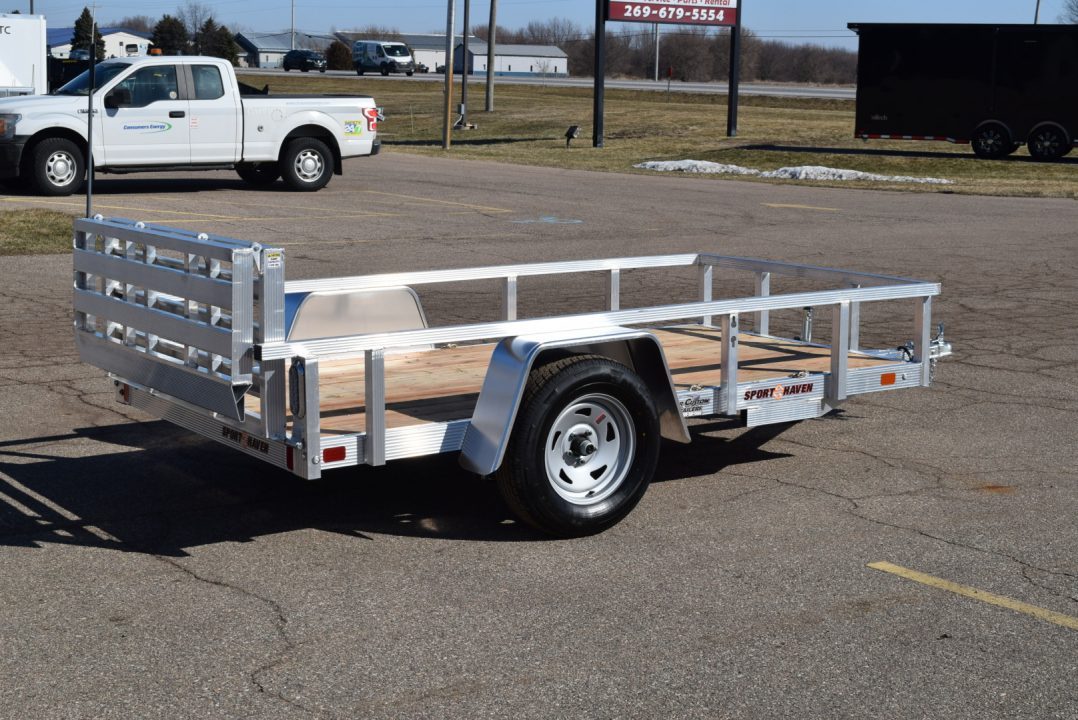 New Sport Haven 5x10 Aluminum Utility Trailer W/ BI-FOLD RAMP GATE