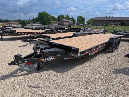 New 2027 H&H Trailers 82 x 24 Electric Speed Loader Car Hauler Tilt Trailer with 14K GVWR-Black