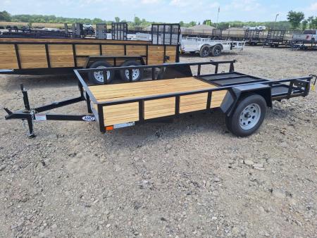 New 2027 AMO 76x12 Lowside Landscape Trailer W/Led Lights & Spring Assist Gate