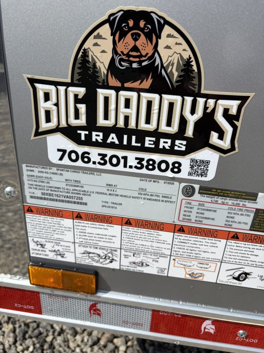 New 2027 Spartan 8.5x16 Pro-Series, Enclosed Trailer, 14K GVWR, Big Package 12" On Center Frame, Polycor, 7' Interior