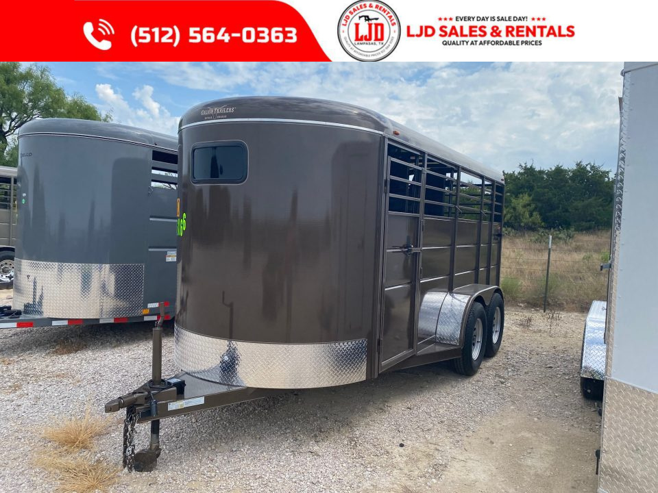 New 2027 Calico - 3 Horse Slant Trailer - 6'W x 16' L x6'6"Tall - Mats