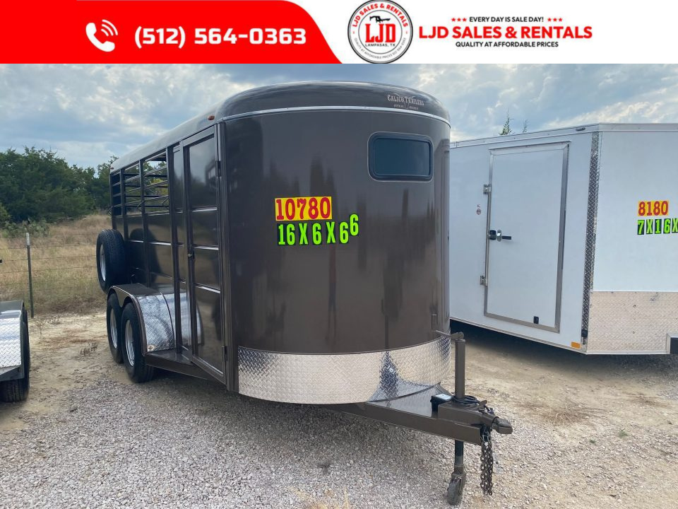 New 2027 Calico - 3 Horse Slant Trailer - 6'W x 16' L x6'6 Tall - Mats