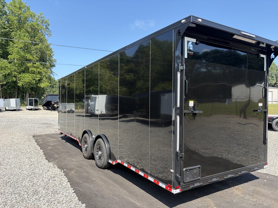 New 2027 Spartan 28' "Pro-Series" - BATHROOM Race Trailer, PolyCor, 7'4" Interior, 12K GVWR Torsion Spread Axles, A/C, Rubber Coin PKG