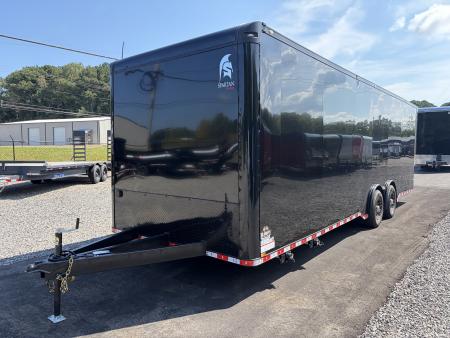 New 2027 Spartan 28' "Pro-Series" - BATHROOM Race Trailer, PolyCor, 7'4" Interior, 12K GVWR Torsion Spread Axles, A/C, Rubber Coin PKG