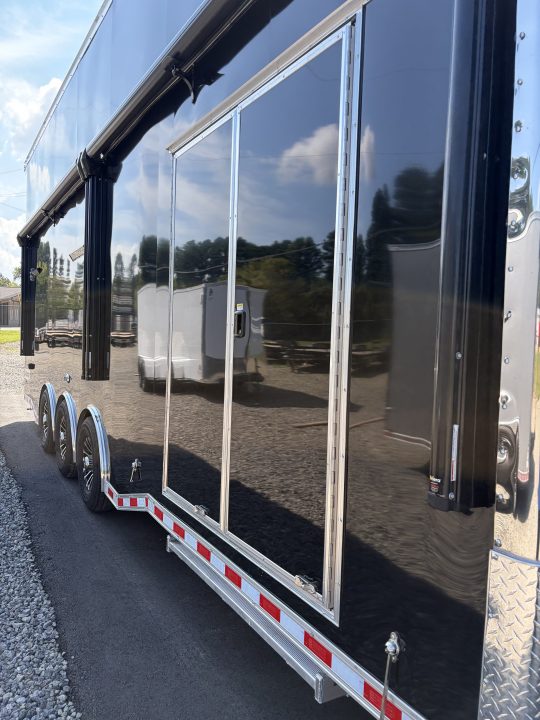 New 2027 Haulmark EDGE 28 Stacker Race Trailer, Finished Race Interior, 21K GVWR, Awnings, Lift