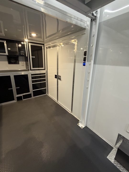 New 2027 Haulmark EDGE 28 Stacker Race Trailer, Finished Race Interior, 21K GVWR, Awnings, Lift