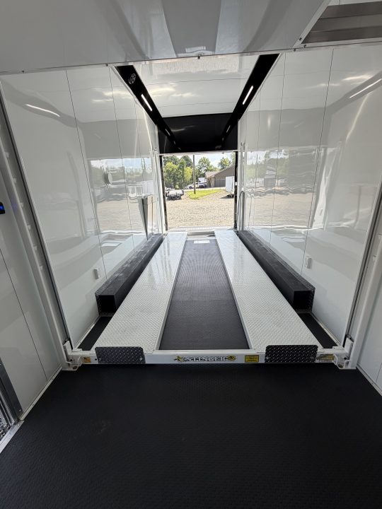 New 2027 Haulmark EDGE 28 Stacker Race Trailer, Finished Race Interior, 21K GVWR, Awnings, Lift