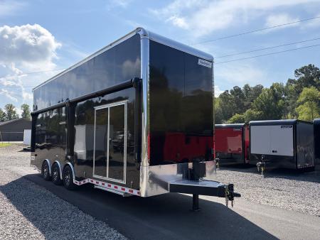 New 2027 Haulmark EDGE 28 Stacker Race Trailer, Finished Race Interior, 21K GVWR, Awnings, Lift