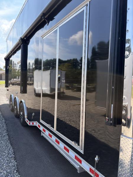 New 2027 Haulmark EDGE 28 Stacker Race Trailer, Finished Race Interior, 21K GVWR, Awnings, Lift