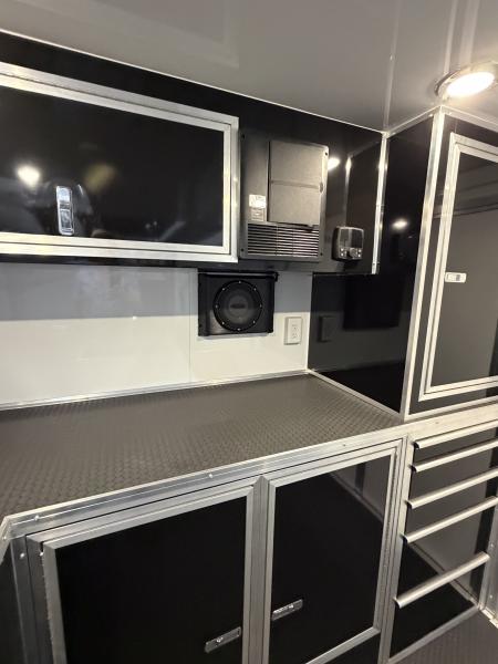 New 2027 Haulmark EDGE 28 Stacker Race Trailer, Finished Race Interior, 21K GVWR, Awnings, Lift