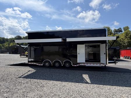 New 2027 Haulmark EDGE 28 Stacker Race Trailer, Finished Race Interior, 21K GVWR, Awnings, Lift