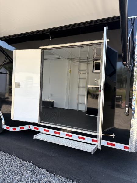 New 2027 Haulmark EDGE 28 Stacker Race Trailer, Finished Race Interior, 21K GVWR, Awnings, Lift